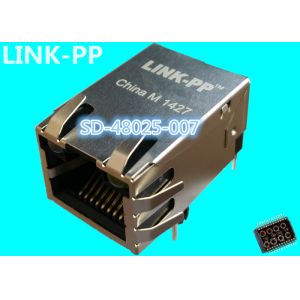 Wholesale SD-48025-007 Magnetic RJ45 Jack LPJ1035AHNL 10 / 100M 25.4mm Shiled With LEDs from china suppliers