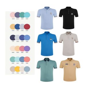 100% Cotton Casual Custom Polo Shirts with Color Logo Embroidery and Quick-Dry