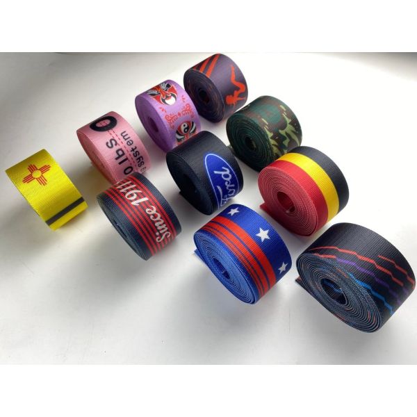 Customized Patterns Polyester Webbing Red Color Webbing Poly Strip Webbing