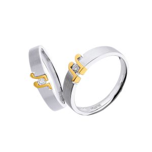 Non mainstream Diamond Stitching 18K Matching Promise Rings