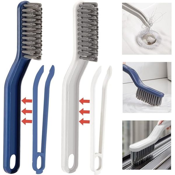 Custom Handhold 2 In 1 Multipurpose Crevice Cleaning Brush Window Corner Gap Sliding Door Track Dust Cleaner Brush
