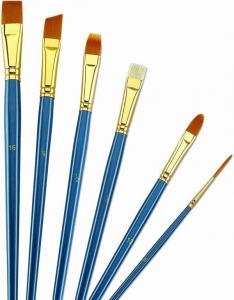 Wholesale Wooden Handle Golden Synthetic Paint Brush Sets , Interlocked Fine Bristle Paint Brushes from china suppliers
