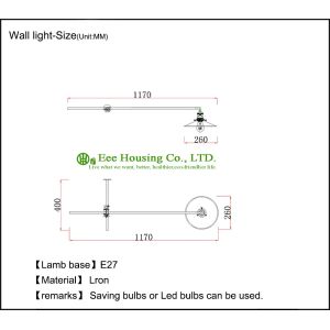 wall Lamp antique retro adjustable flexible wall light Led with Edison led bulb