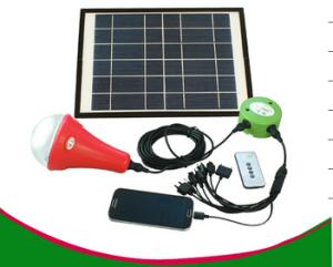 China Solar Home lighting intelligent remote control-with hook 6W Solar panel 3W LED high lumens with solar power on sale