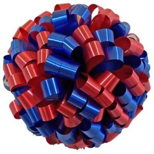 15“ large size wedding Pom Pom bow in thick PP or PET materials for decoration