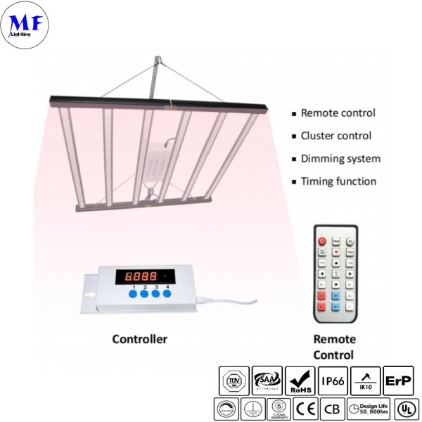 LED Plant Grow Light With Manual Controller 540W Foldable IP65 Waterproof For Indoor Plant