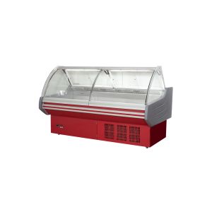 Curved Glass Deli Display Counter Refrigerator For Supermarket With Optional