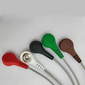 Light Portable Ge ECG Cables , One Piece TPU 5 Lead Ecg Cable With Snap
