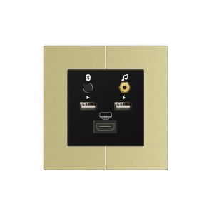 Aluminum Frame Multimedia Wall Socket UK standard USB / Bluetooth / HDMI