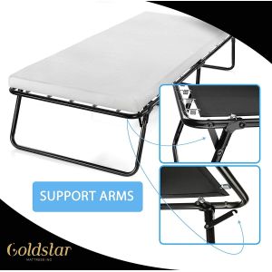 Sleep Master Folding Guest Bed Frame Comfort Foam Mattress for Space-Saving