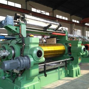560mm Two Roll Mill Rubber Mixing Mill Machine 90KW Green