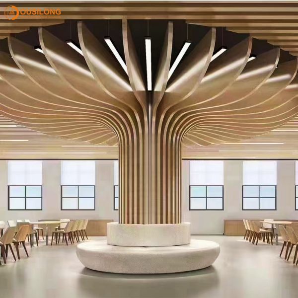 Polyester Powder Coating Linear Metal Ceiling Tiles Fire Retardant Ceiling Decorative
