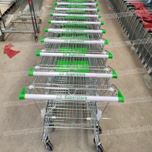 210L Adjustable Rolling Shopping Trolley Cart Big Size For Groceries