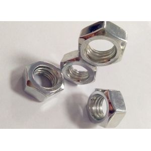 Customized M10 X 1.5 Hexagon Nuts Electroplating White Zinc With 6.5mm Thickness