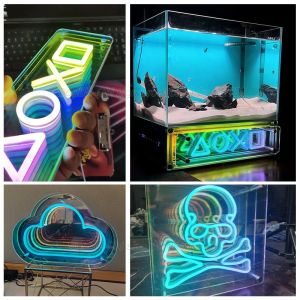 Delicate Led Mini Letters Electronic Infinity Mirror Led Neon Sign Customized