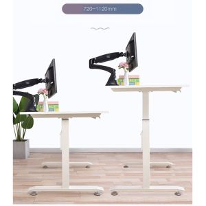 White Wooden Modern Executive Director Office Table with Pneumatic Height