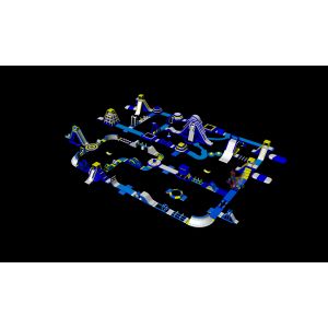 75X55Meter Inflatable Water Park With Big Pool Slide Land Inflatable Aqua Park