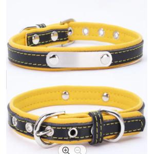Adjustable PU Leather Dog Collars Custom Pet Collar Leash