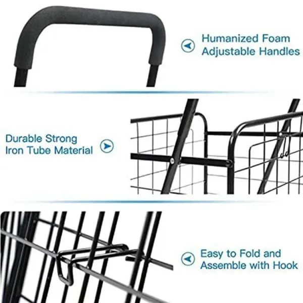 Dual Swivel Wheels Shopping Cart for Groceries