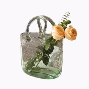 Clear Polished Baskets Hand Blown Decorative Glass Vases