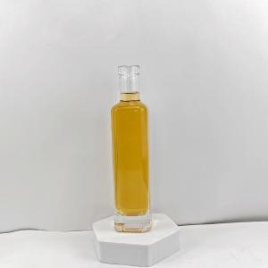 Glass Products Slim Rectangular Wine Bottle with Cork Stopper 200ml 375ml 500ml