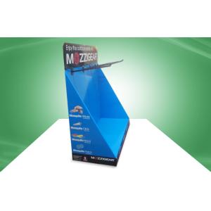 Blue Environmental Cardboard Countertop Display With Black Hooks