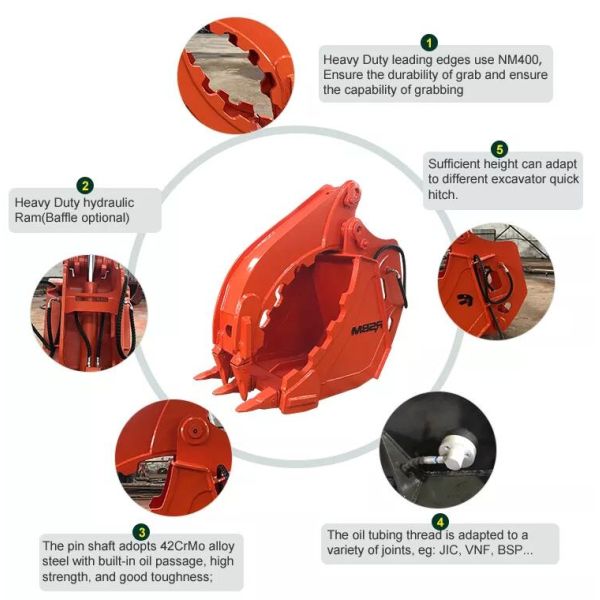 Double Acting Excavator Grapple Bucket for Performance Efficiency