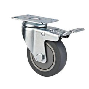 medium duty 3" swivel grey TPR caster zinc plated, swivel 75mm TPR castors