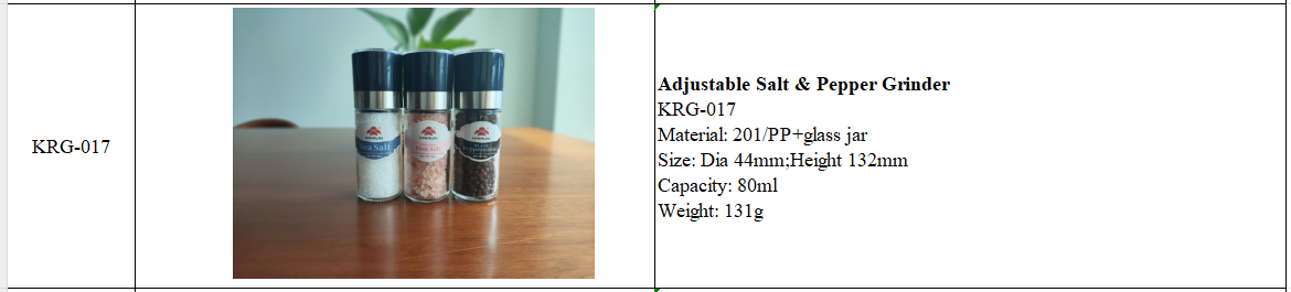 Adustable Salt&Pepper Grinder / Mill Customizable Plastic Grinders