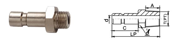 industrial Light Weight Pneumatic Quick Disconnect Couplings , Air Line Quick Disconnect In Brass