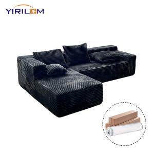 Compression Sofa 267x175x65cm Corduroy Fabric Vacuum Packed