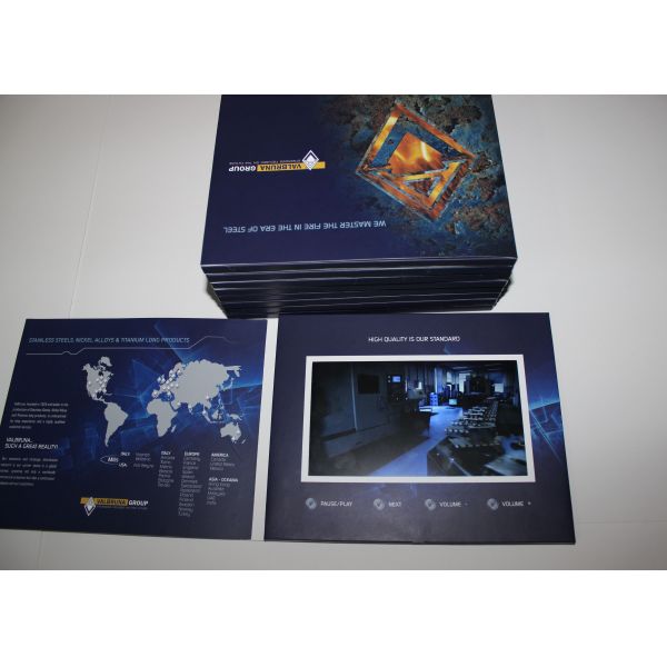 Multi - page handmade lcd video greeting card for business promotional