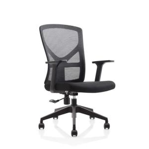 Gray Swivel Mesh Back Office Chair With Lumbar Support And Armrest