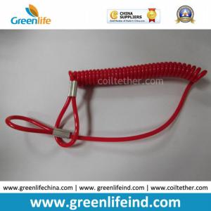 Solid Red Spiral Coil Tool W/Hooks Tether 4mm Cord Dia