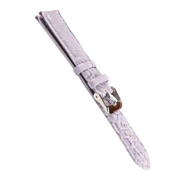 Light purple Crocodile Leather Watch Strap