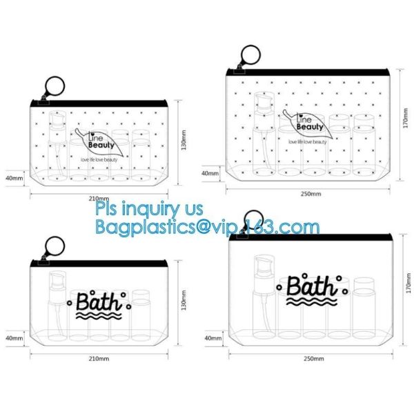 Frosted EVA custom clear PVC bath towel plastic zipper slider bags, Eco-friendly