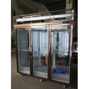 Front and back open doors with 5 layers Upright Display Freezer / Water Drink