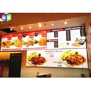 Restaurant Curved Menu Boxes Lighted Menu Board Environmental Protection