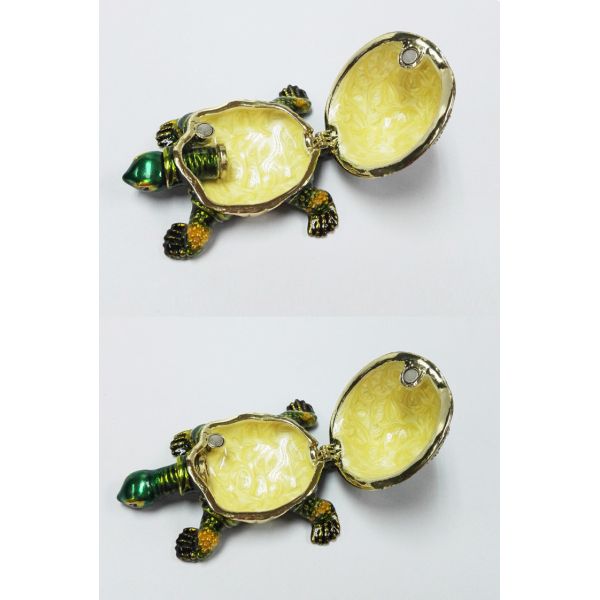Lucky jeweled trinket boxes green turtle trinket box metal turtle jewelry box