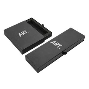 Large Hair Wig Gift Packaging Boxes Black Slide Drawer Box Packaging