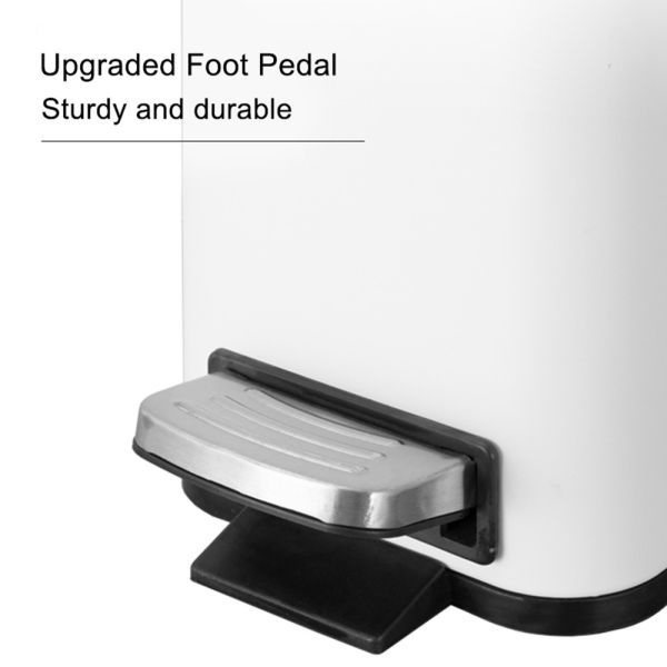 Style Rolling Cover Type Pedal Trash Bin Bathroom 5L Trash Can Foot Operated
