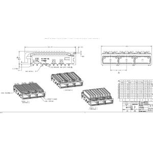 TE 2057042-5 QSFP+ Cage Ganged (1 x 3) with Heat Sink Connector Included