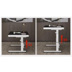 Custom Black White Wooden Sit and Stand Ergonomic Desk with Electric Glass Table