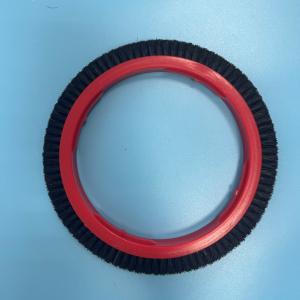 China Monforts Stenter Machine Parts Red Body Brush Wheel Black Nylon Hair 220*167 Size on sale