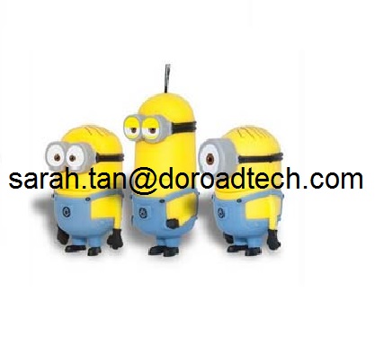 High Quality Real Capacity Cartoon PVC USB Flash Drives, Robot-shaped USB