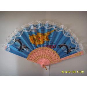23cm lace hand fan with plastic ribs and lace fabric, can print logo or design