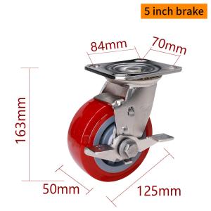 Wholesale EDL 5 Inch Stainless Steel Heavy Duty Caster With Durable TPU Wheel Loading 350Kg S715P-85 from china suppliers