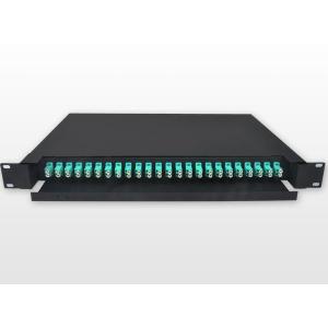 Metal Frame 1U 24 Port Patch Panel , Multimode 48 Core Optical Patch Panel