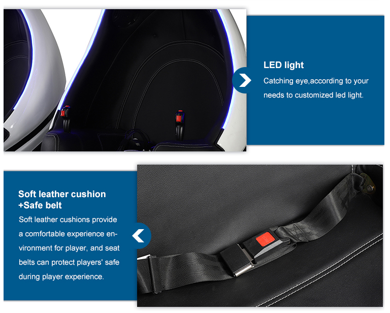 2.5KW 9D VR Cinema 2 Seats VR Motion Chair For Amusement Game Center