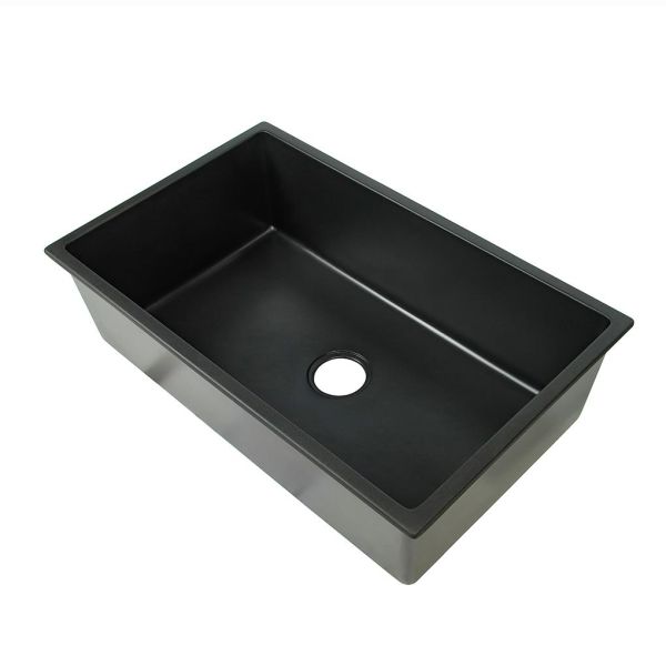 Black Quartz Matte Black Kitchen Sink